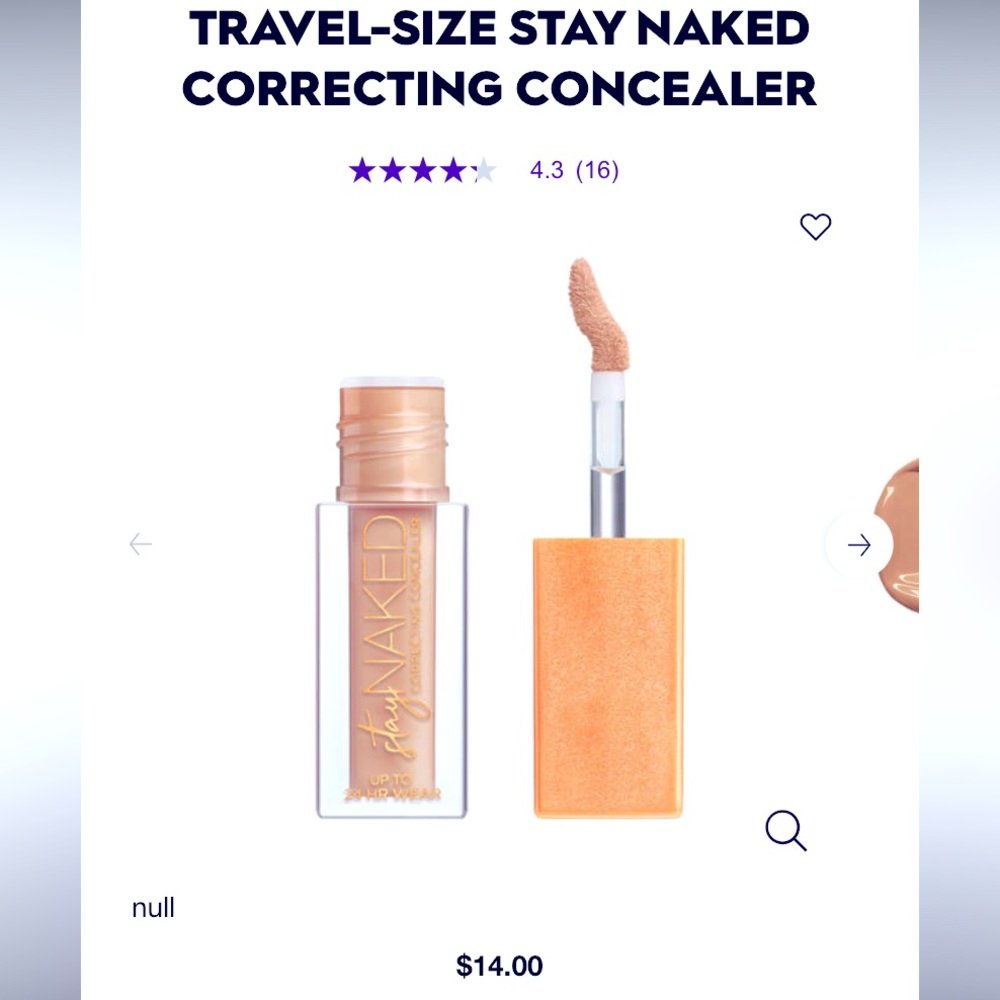 URBAN DECAY STAY NAKED CONCEALER 0.08 oz TRAVEL SIZE